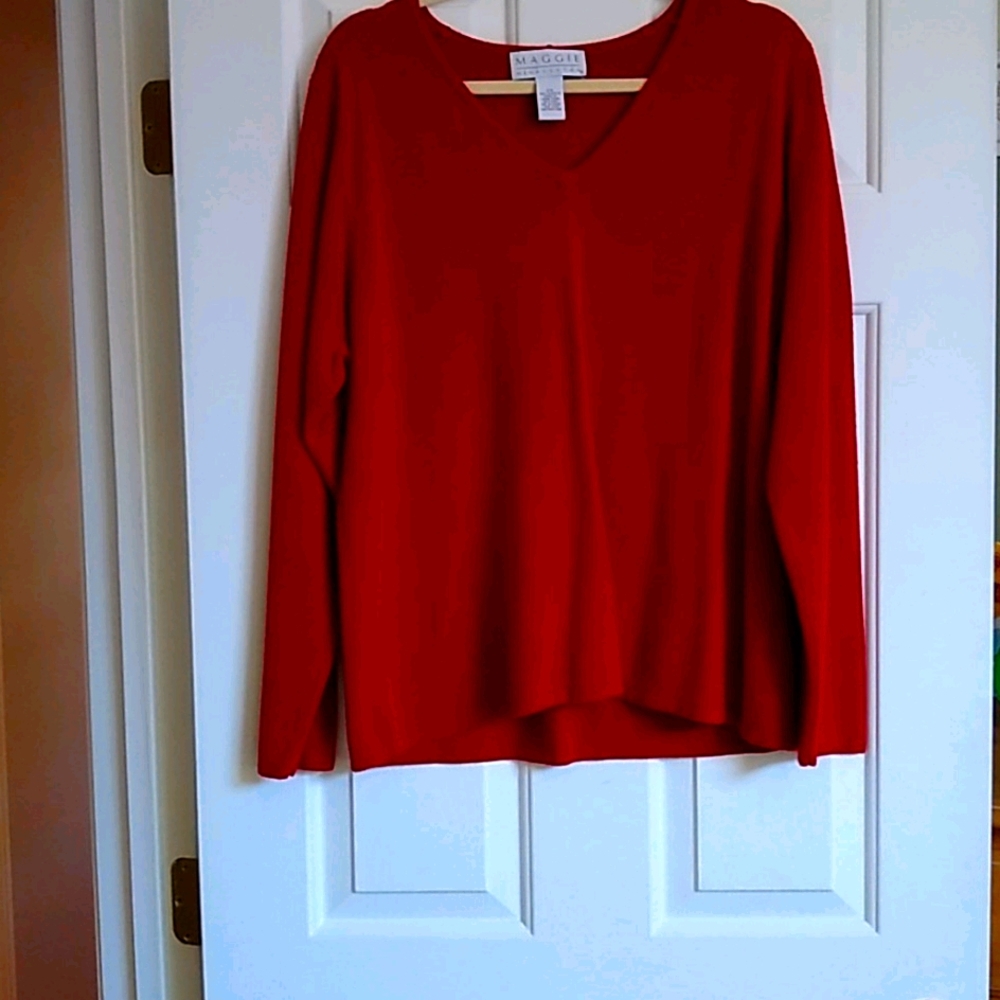 Maggie Mcnaughton Ruby Red light weight sweater